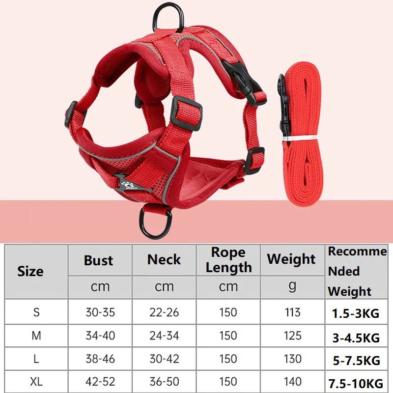 Adjustable Anti Escape Cat Harness And Leash Set 3