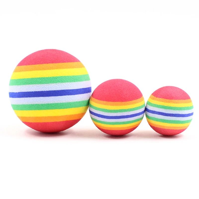 Rainbow EVA Cat Toy Balls For Interactive Play And Training 8
