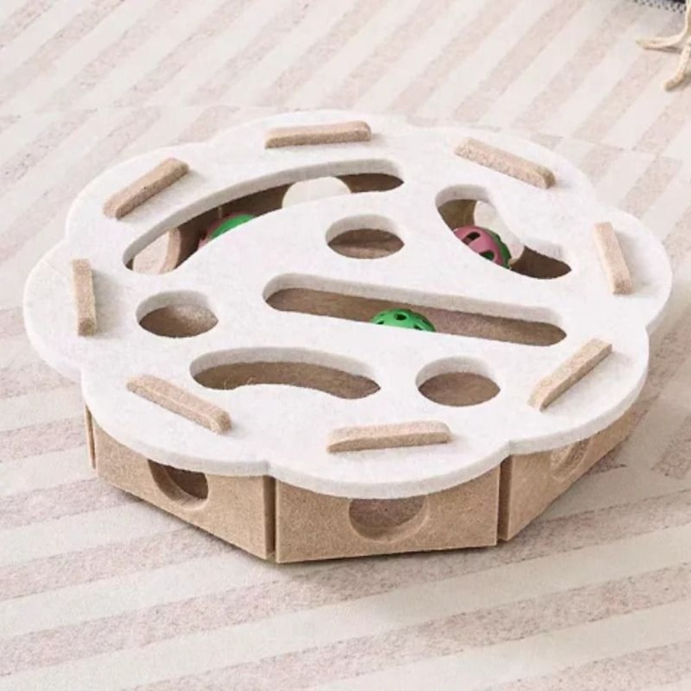 Interactive Felt Cat Maze Puzzle Toy With Bell Balls 2