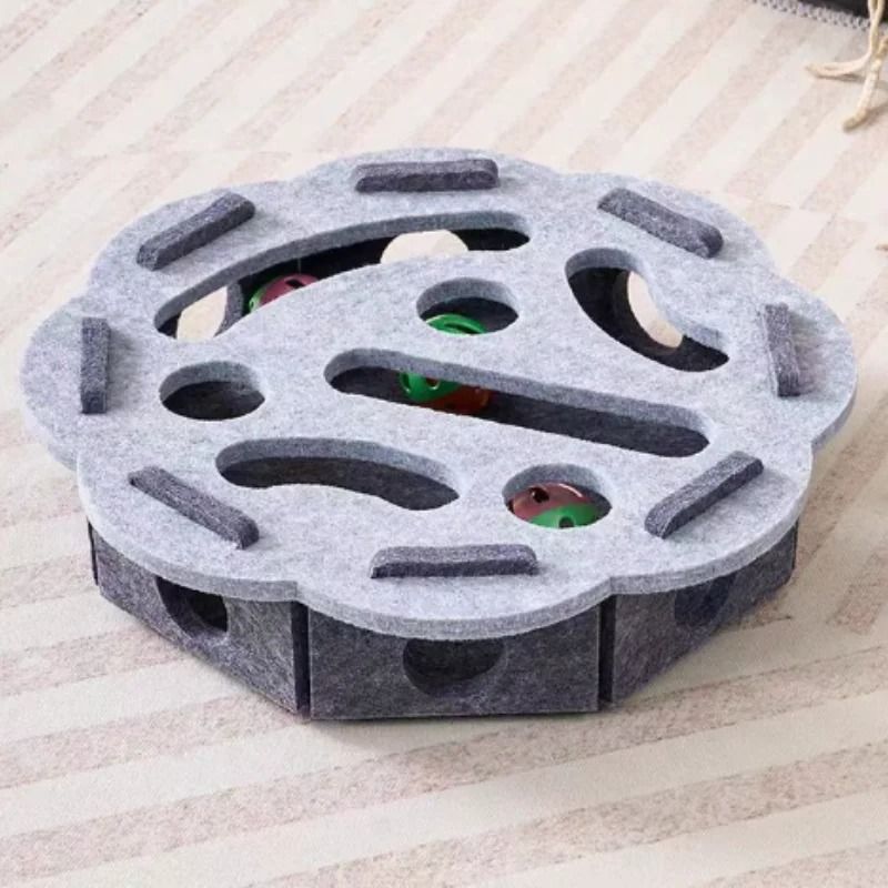 Interactive Felt Cat Maze Puzzle Toy With Bell Balls 3