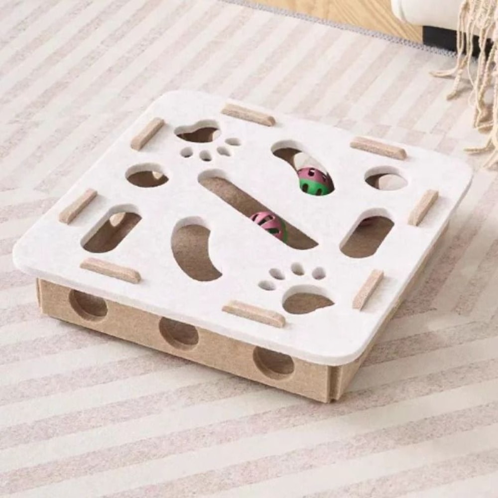 Interactive Felt Cat Maze Puzzle Toy With Bell Balls 5