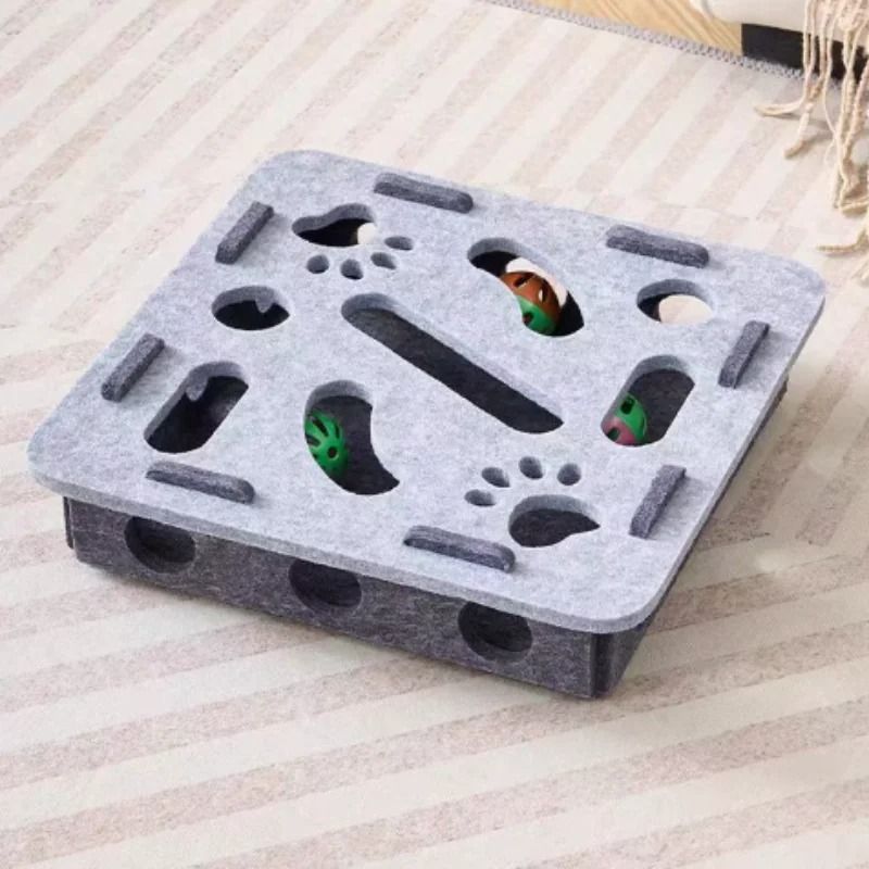 Interactive Felt Cat Maze Puzzle Toy With Bell Balls 6
