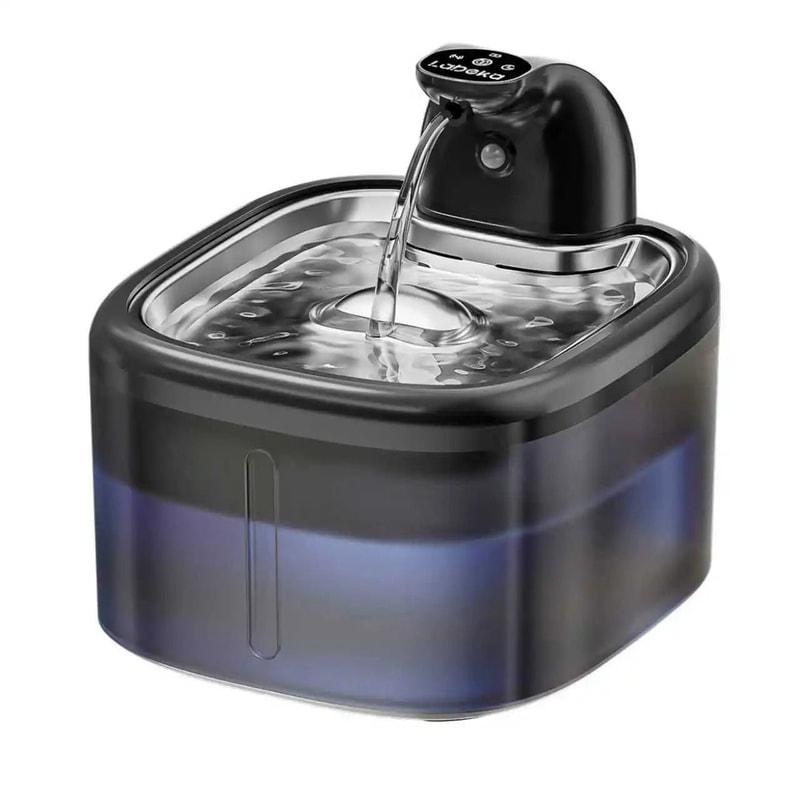 Wireless Cat Water Fountain With Motion Sensor And Stainless Steel Tray 1