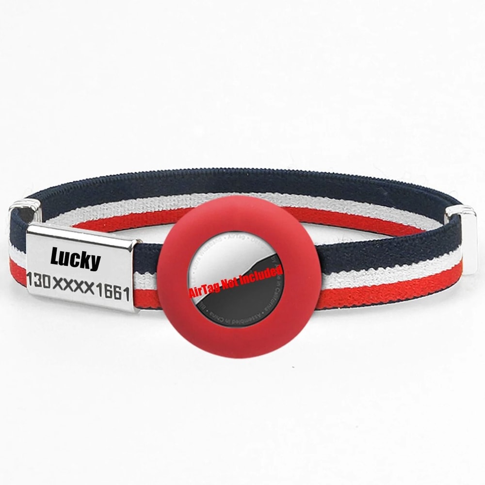 Elastic AirTag Cat Collar With Custom Name Tag And Tracker Holder 1