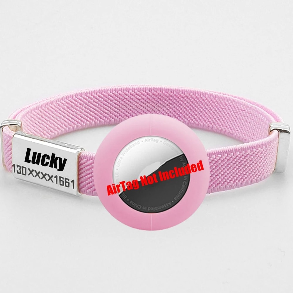 Elastic AirTag Cat Collar With Custom Name Tag And Tracker Holder 11