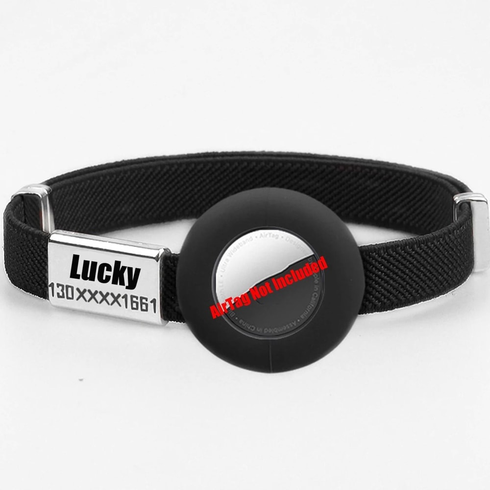 Elastic AirTag Cat Collar With Custom Name Tag And Tracker Holder 9