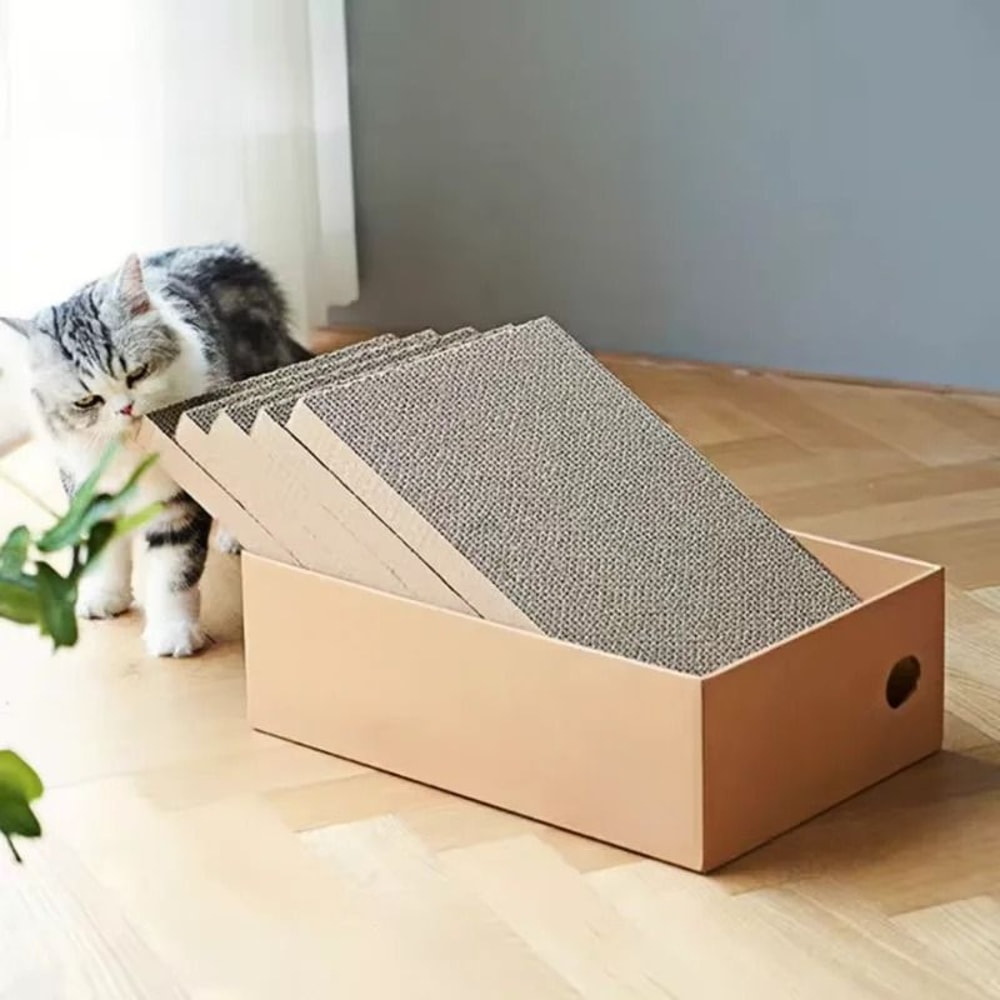 4 Pack Cardboard Cat Scratcher Box For Indoor Cats 0