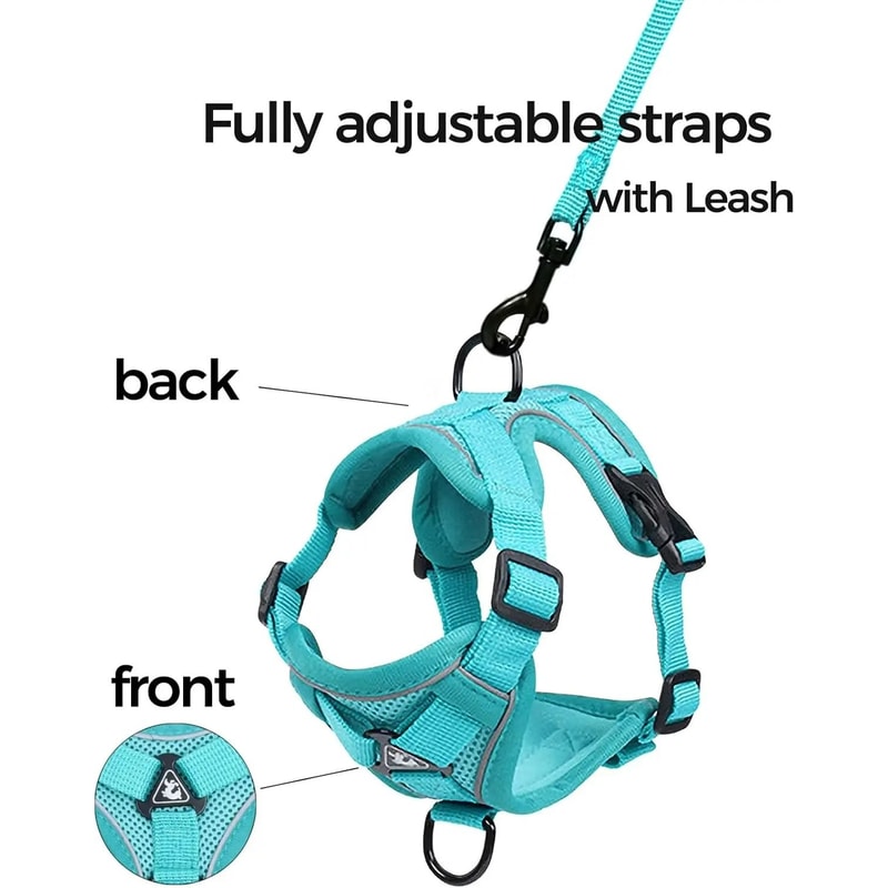 Adjustable Reflective Cat Harness And Leash Set 8