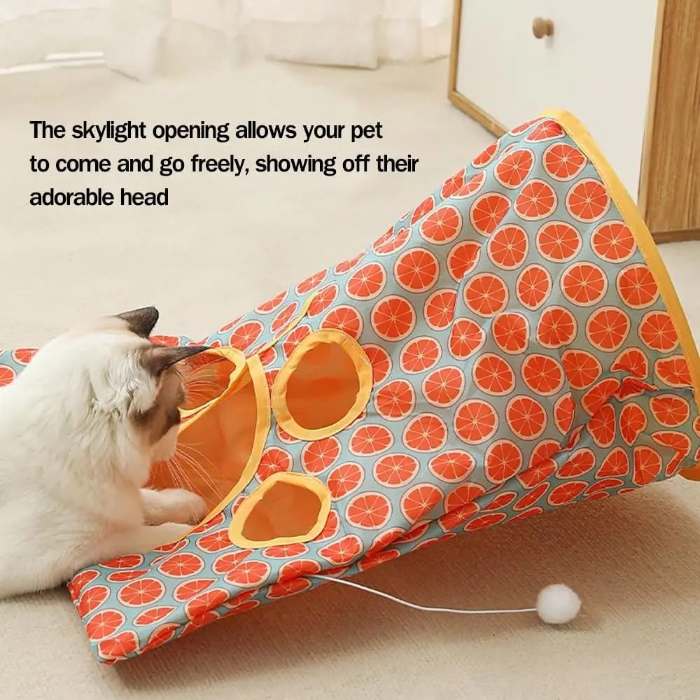 Foldable Cat Tunnel And Crinkle Hideaway Toy For Playtime 6