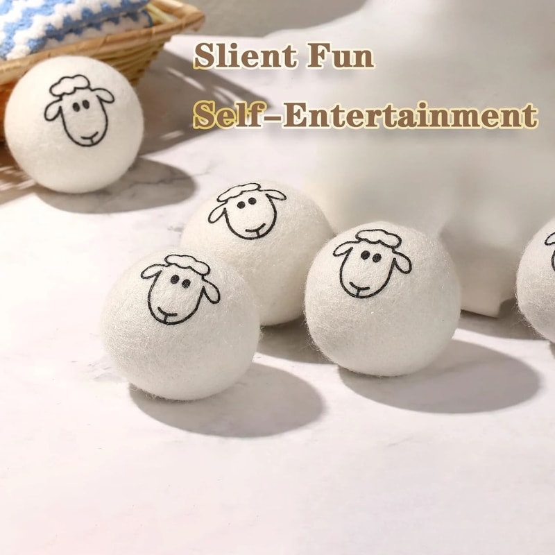 Quiet Wool Felt Cat Ball Toys For Kittens And Indoor Cats 6