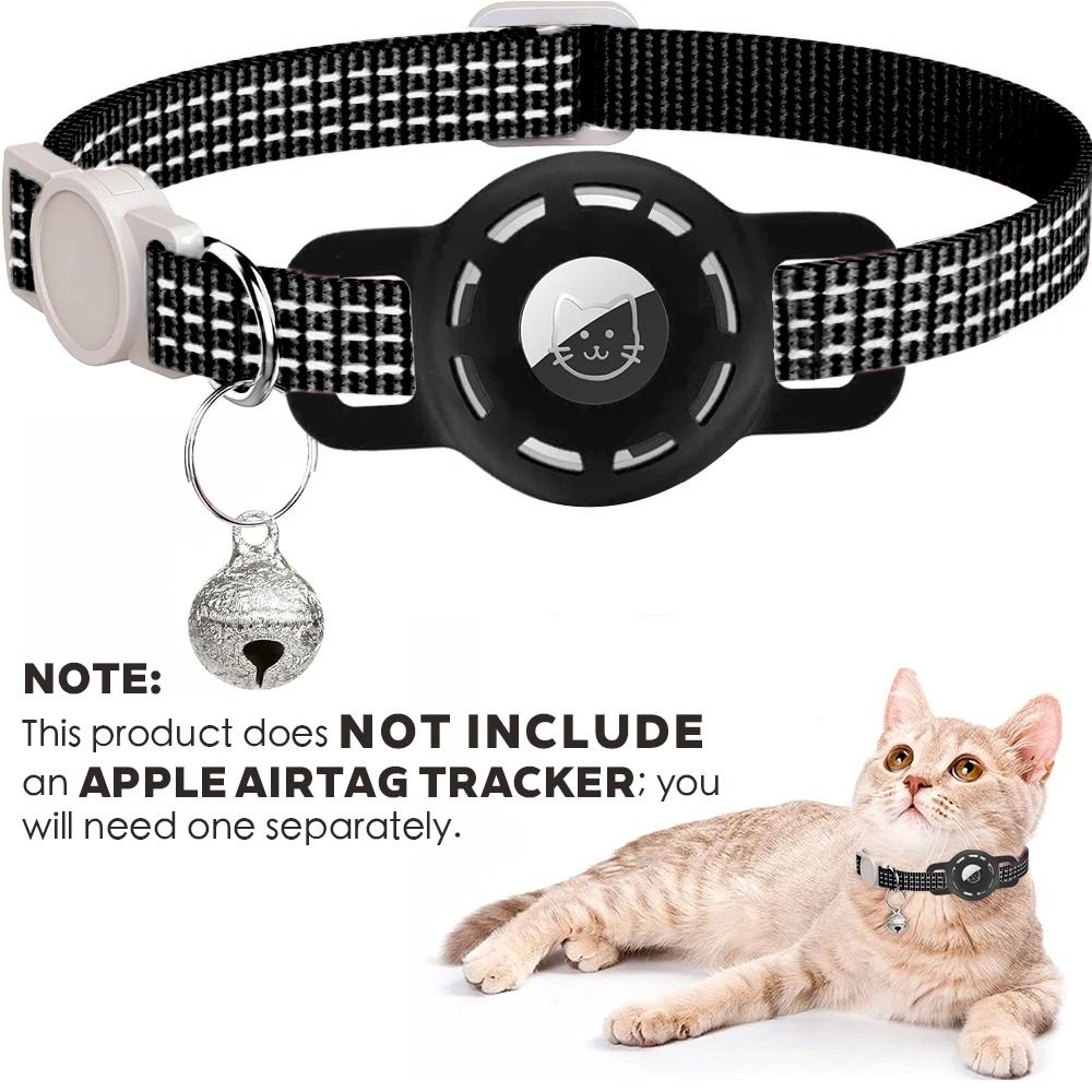 AirTag Compatible Reflective Cat Collar With Breakaway Bell 6