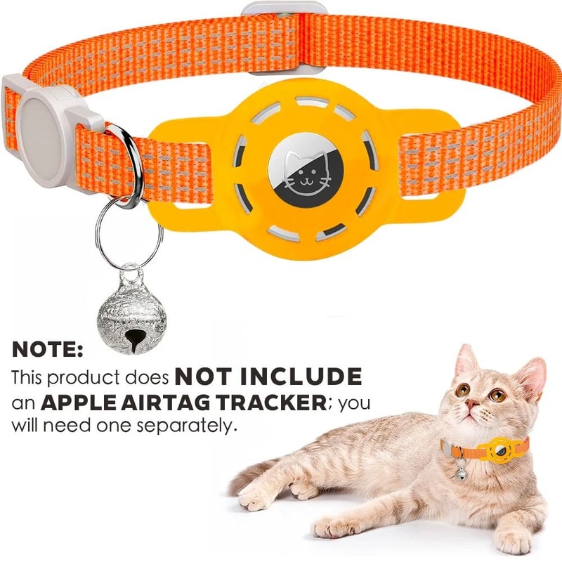 AirTag Compatible Reflective Cat Collar With Breakaway Bell 5