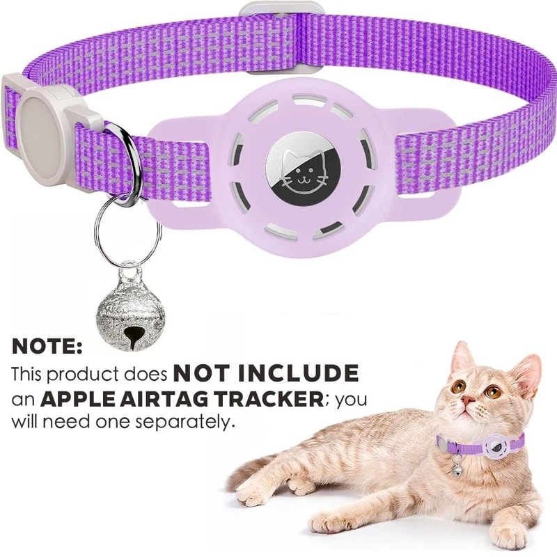 AirTag Compatible Reflective Cat Collar With Breakaway Bell 4