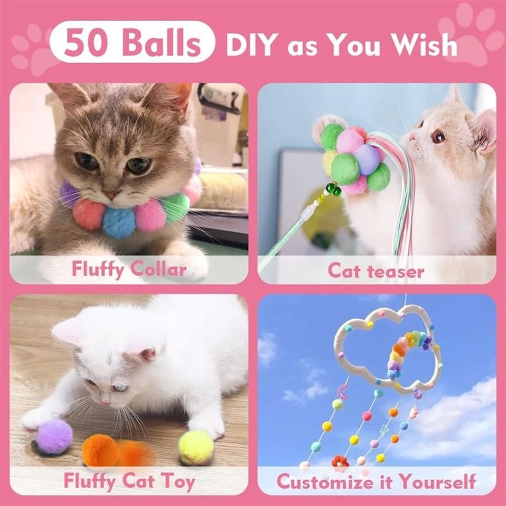 Interactive Cat Ball Launcher Toy With Quiet Plush Balls 10