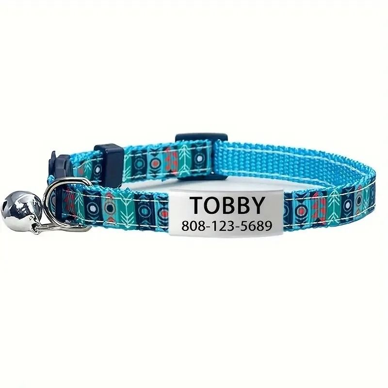 Personalized Breakaway Cat Collar With Bell And ID Tag 5