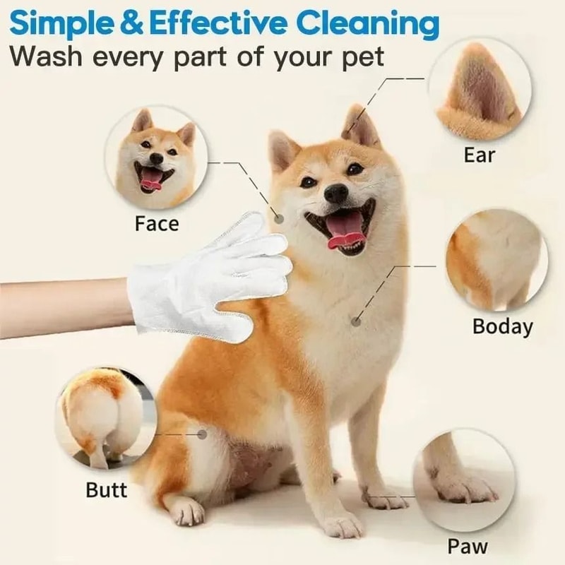 Unscented Pet Cleaning Glove Wipes For Dogs And Cats 3