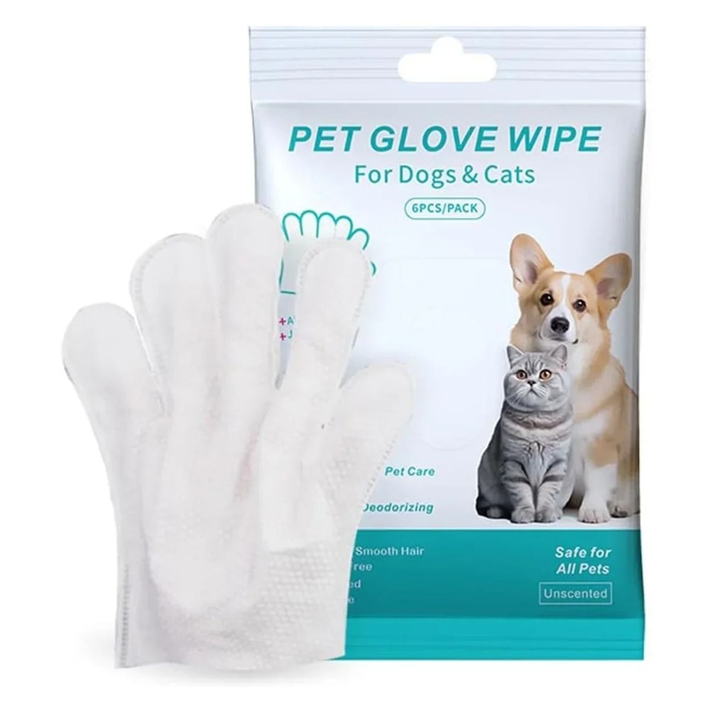 Unscented Pet Cleaning Glove Wipes For Dogs And Cats 6
