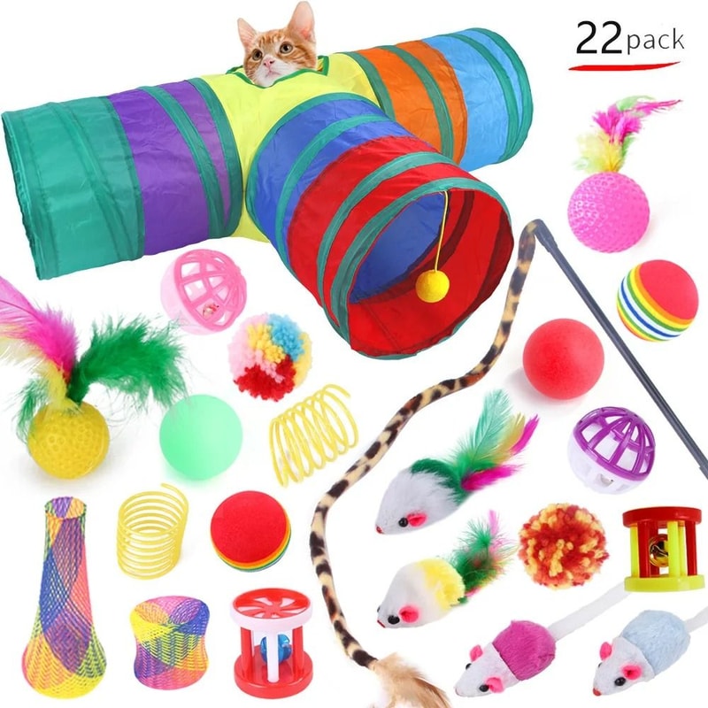 Kitten Toy Variety Pack For Chase Scratch And Bell Play 5