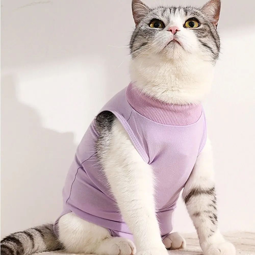 Cat Recovery Suit Anti Licking Surgery Vest For Kittens 7