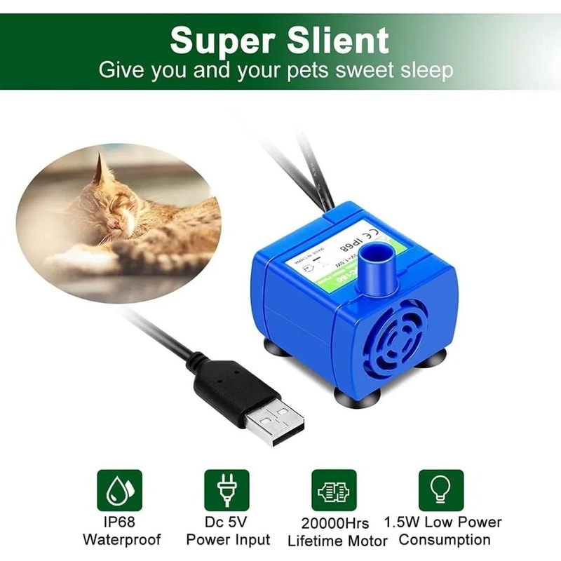 LED Cat Water Fountain Pump Replacement Motor 3