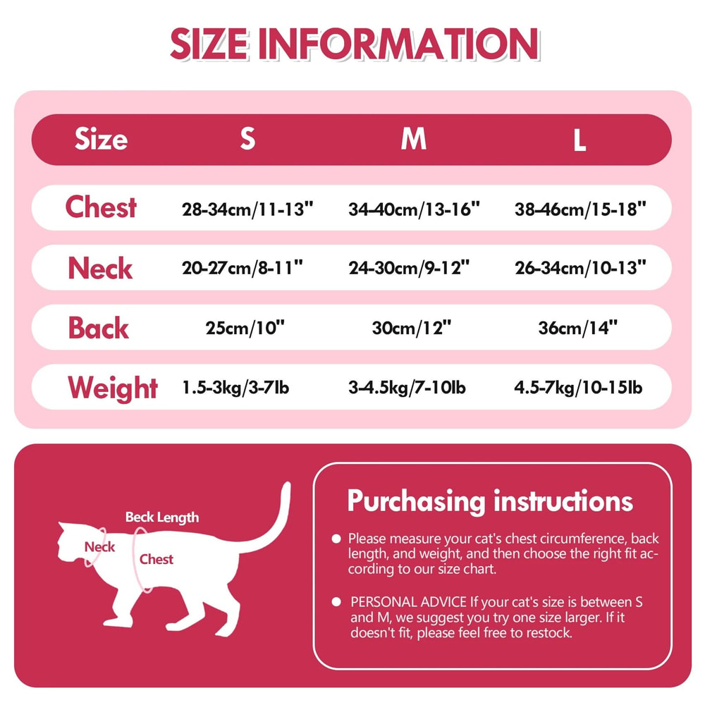 Breathable Cat Recovery Suit For Spay Surgery Care 7