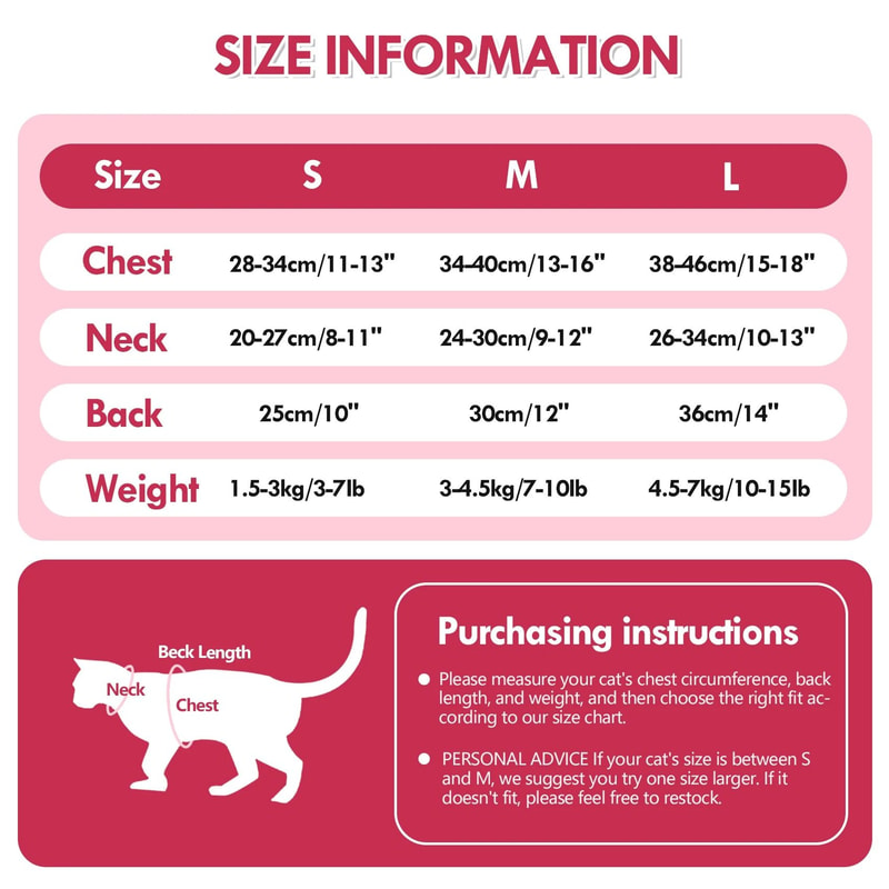 Breathable Cat Recovery Suit For Spay Surgery Care 7