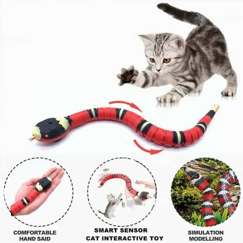 Smart Sensing Snake Cat Toy USB Rechargeable Interactive Toy