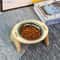 Stainless Steel Pet Feeding Bowls With Wooden Stand 4