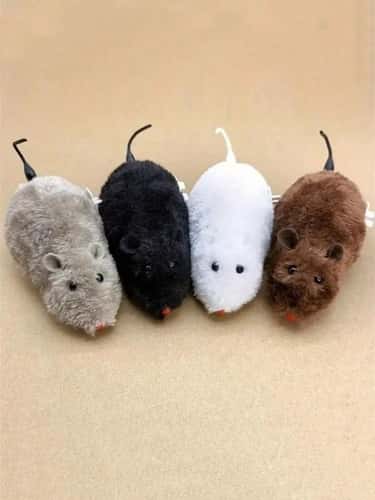 Wind Up Plush Mouse Cat Toy for Interactive Chase Play