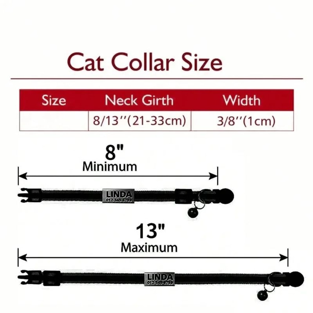 Customized Glitter Cat Collar With Engraved ID Tag 15