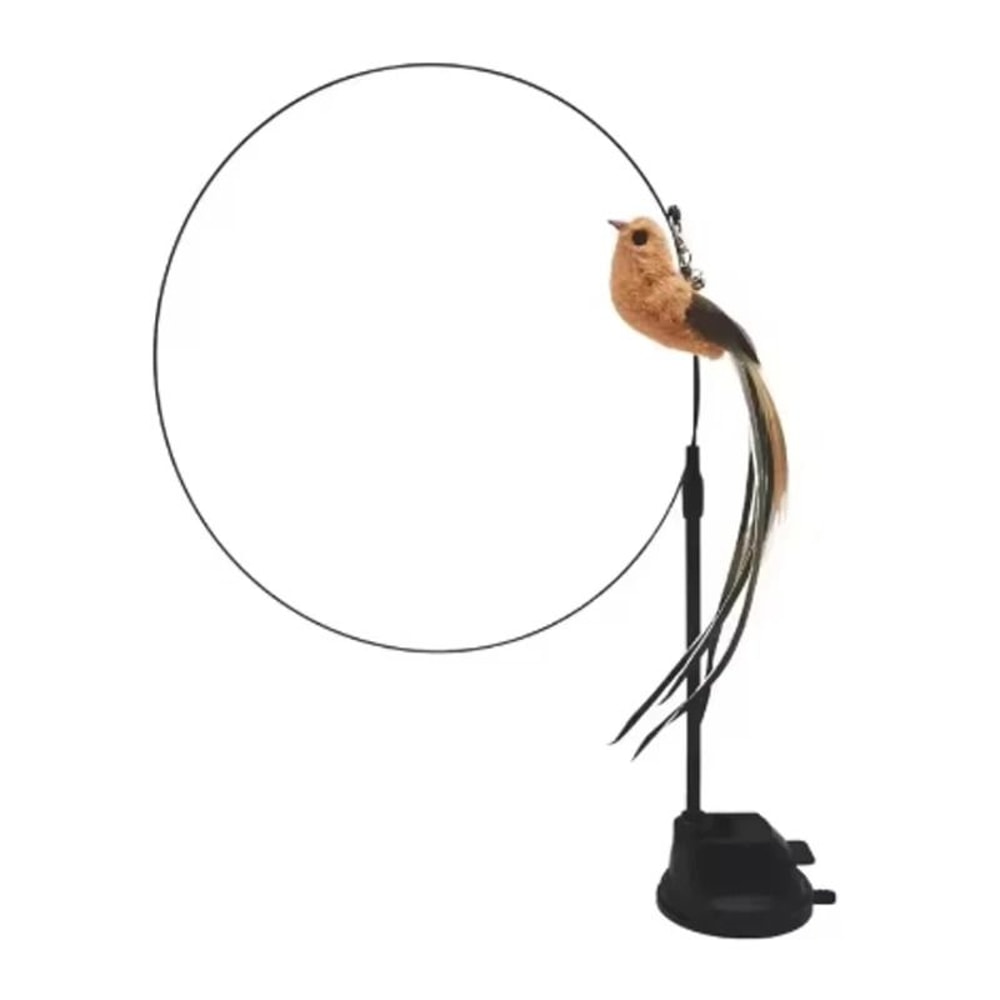 Suction Cup Feather Cat Toy Interactive Bird Teaser Wand 2