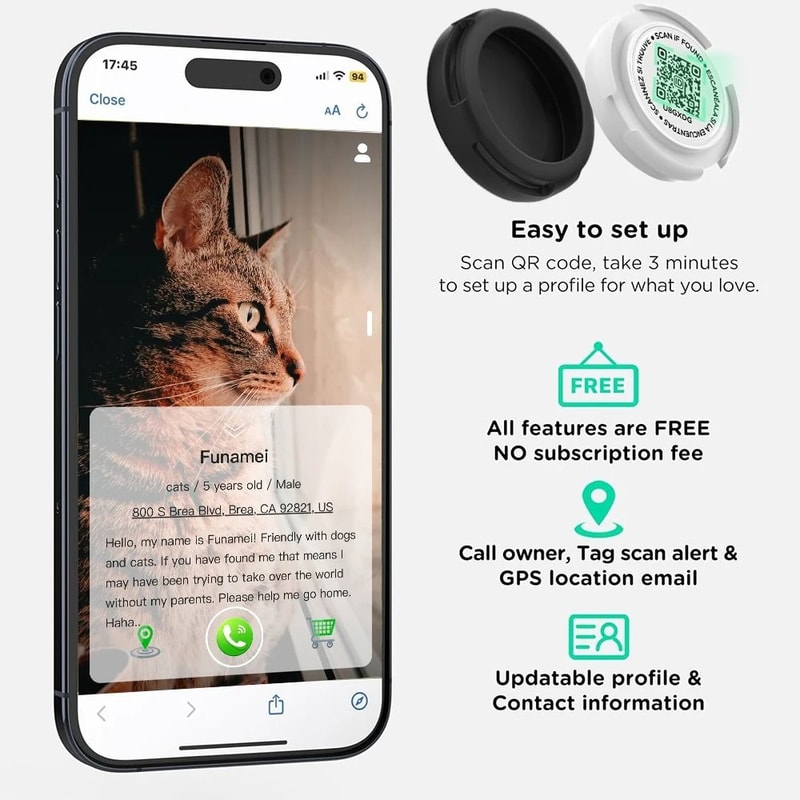 Reflective AirTag Cat Collar With QR ID Tag 11