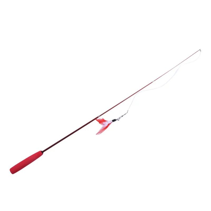 Telescopic Feather Cat Teaser Wand With Replacement Head 4