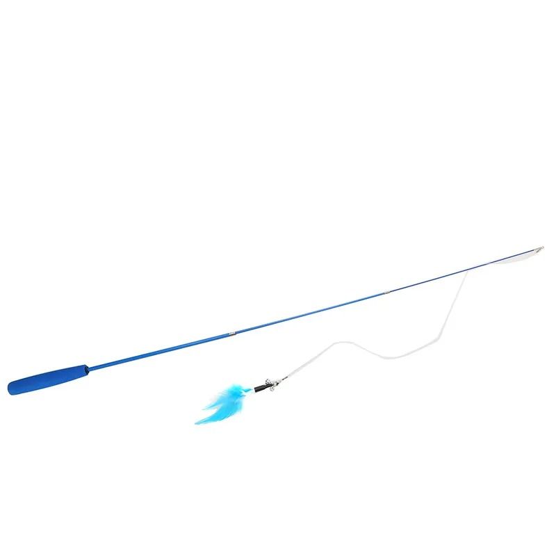 Telescopic Feather Cat Teaser Wand With Replacement Head 2