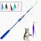 Telescopic Feather Cat Teaser Wand With Replacement Head 0