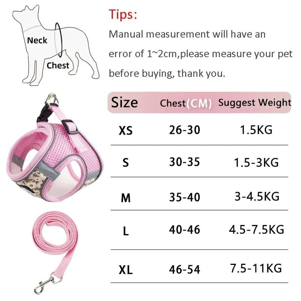 Reflective Anti Escape Cat Harness And Leash Set 7