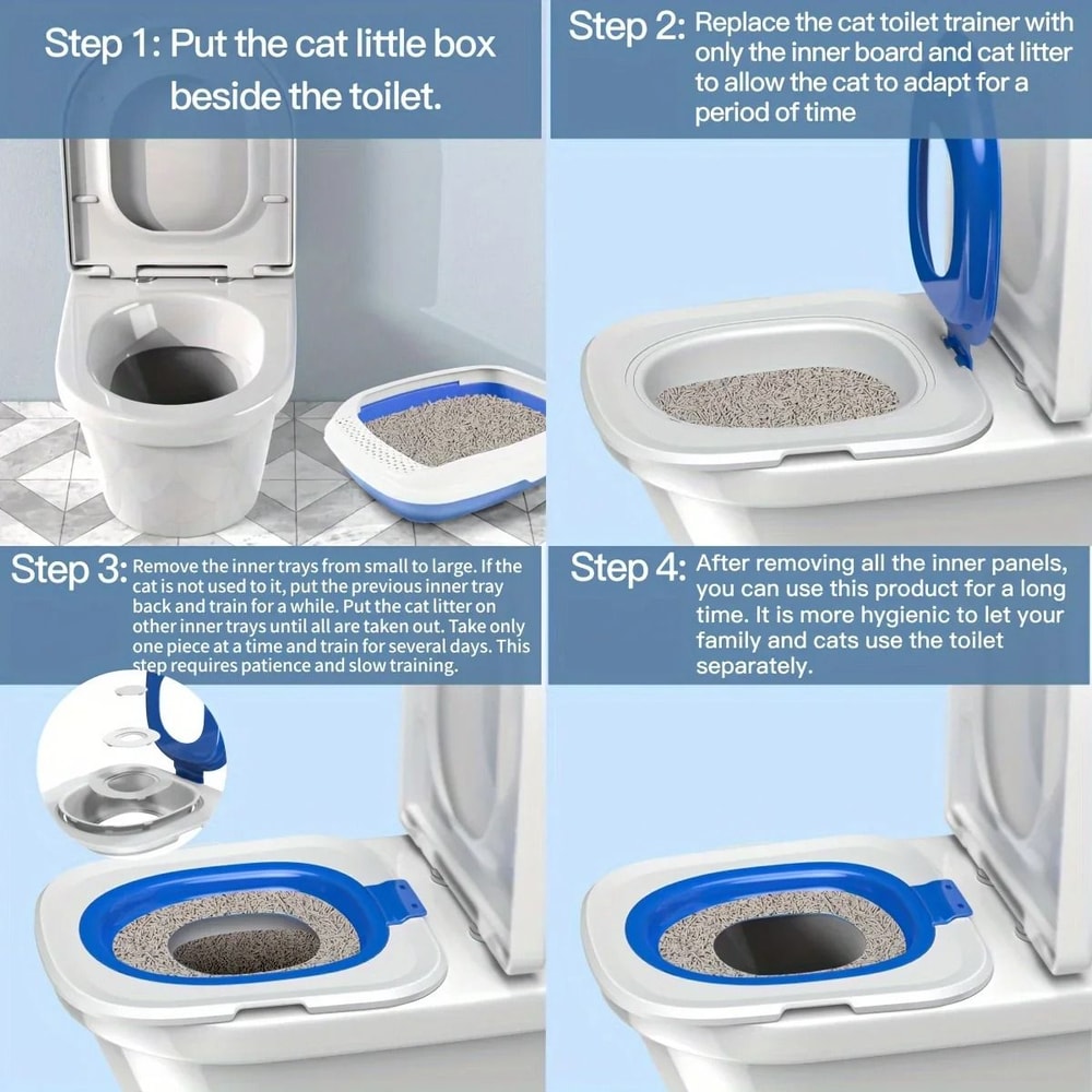 Reusable Cat Toilet Training Kit With Sand Tray 5
