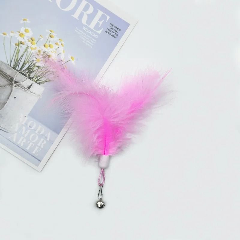 Feather Bell Cat Toy Replacement Heads For Interactive Wand Chase And Exercise Play 6