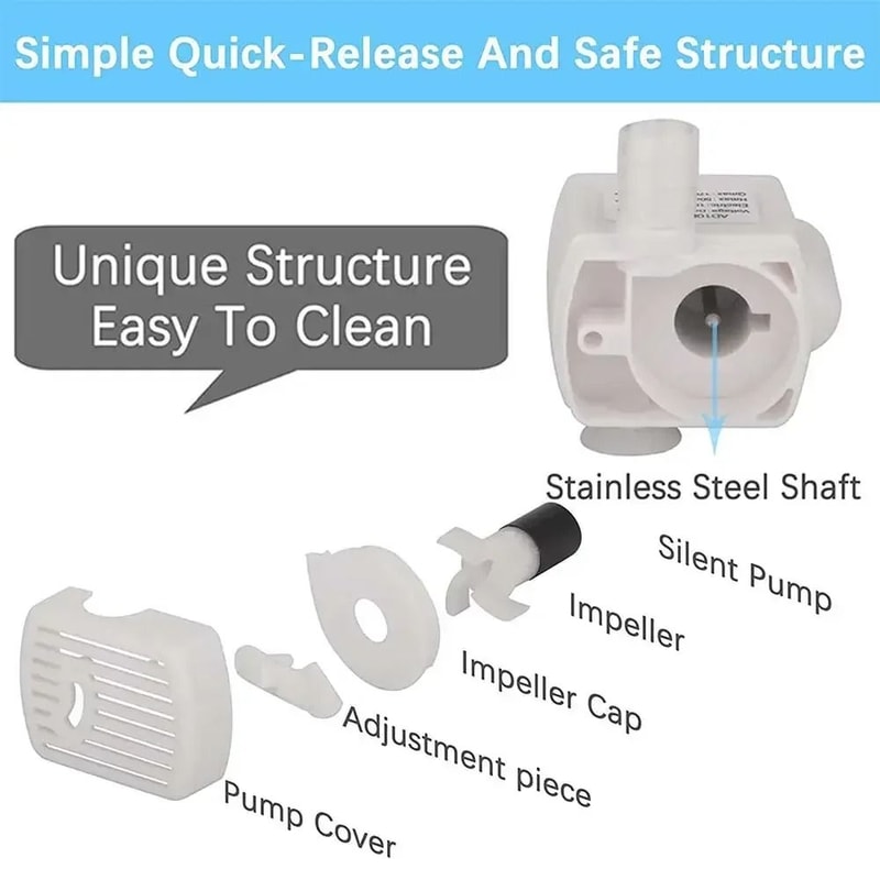 Anti Dry Burning Cat Water Fountain Pump Replacement For Quiet Pet Drinking Dispensers 8