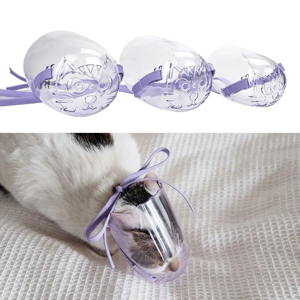 Transparent Anti Bite Cat Muzzle For Grooming Bathing Nail Trimming And Vet Care 8