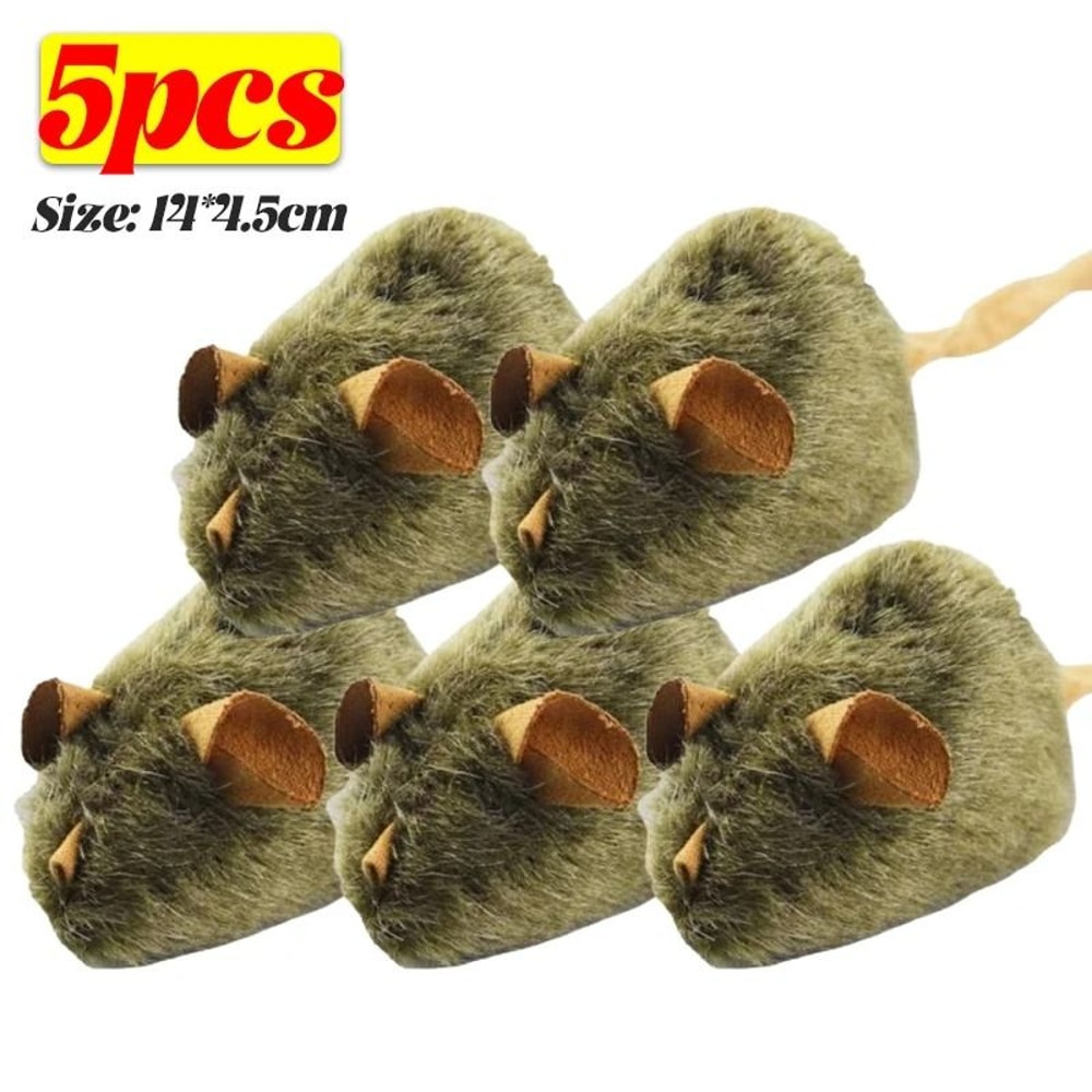 Squeaky Plush Mouse Cat Toy For Indoor Chasing Biting And Hunting Play 3