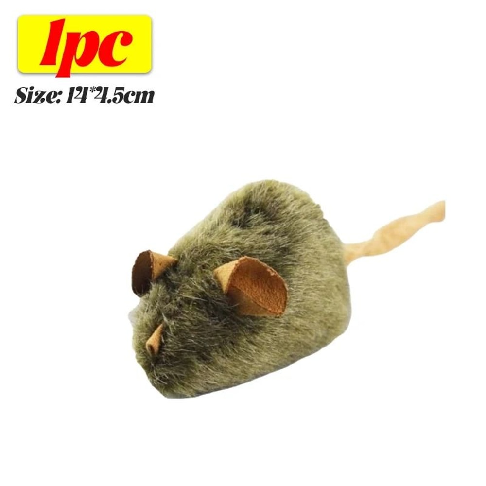 Squeaky Plush Mouse Cat Toy For Indoor Chasing Biting And Hunting Play 1