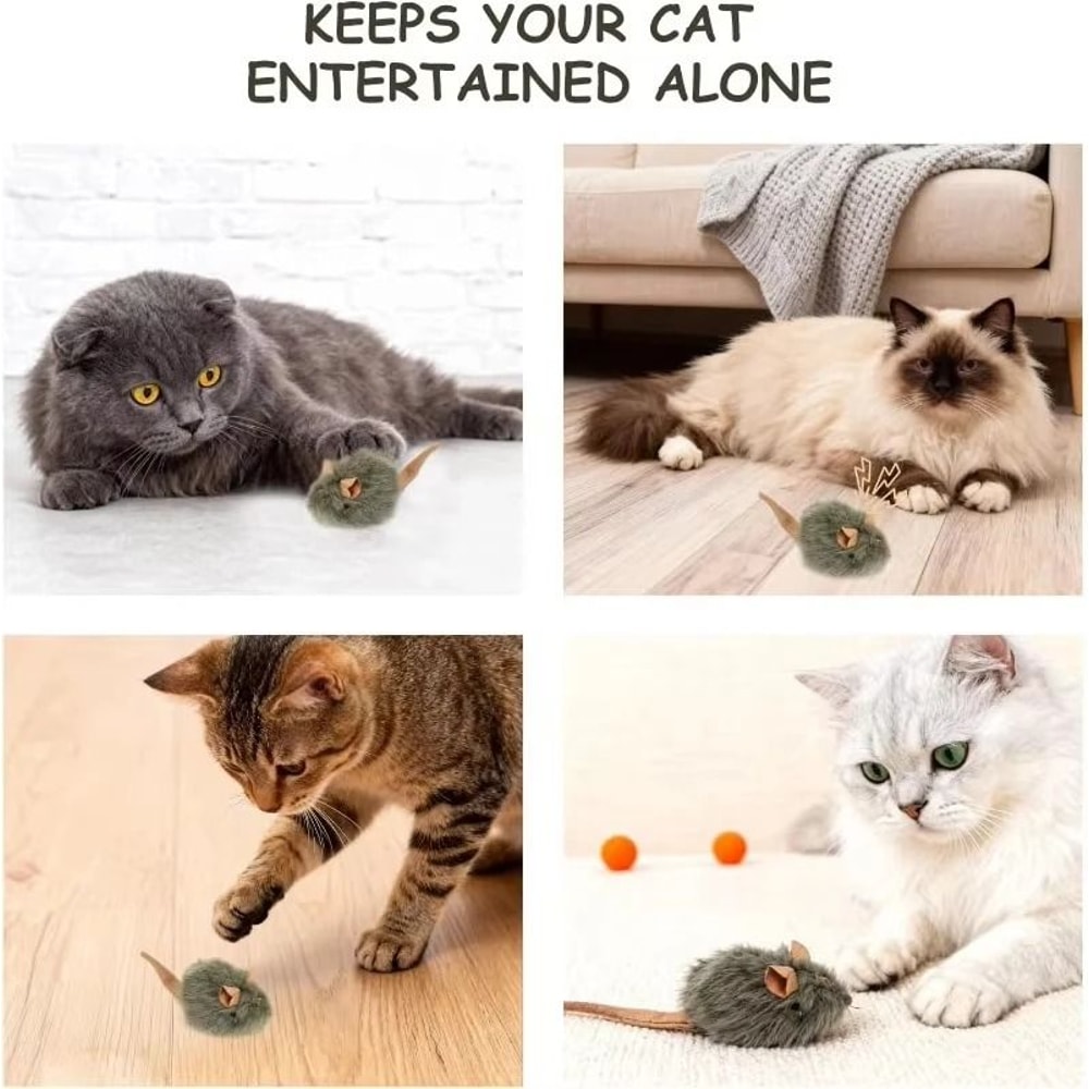 Squeaky Plush Mouse Cat Toy For Indoor Chasing Biting And Hunting Play 6