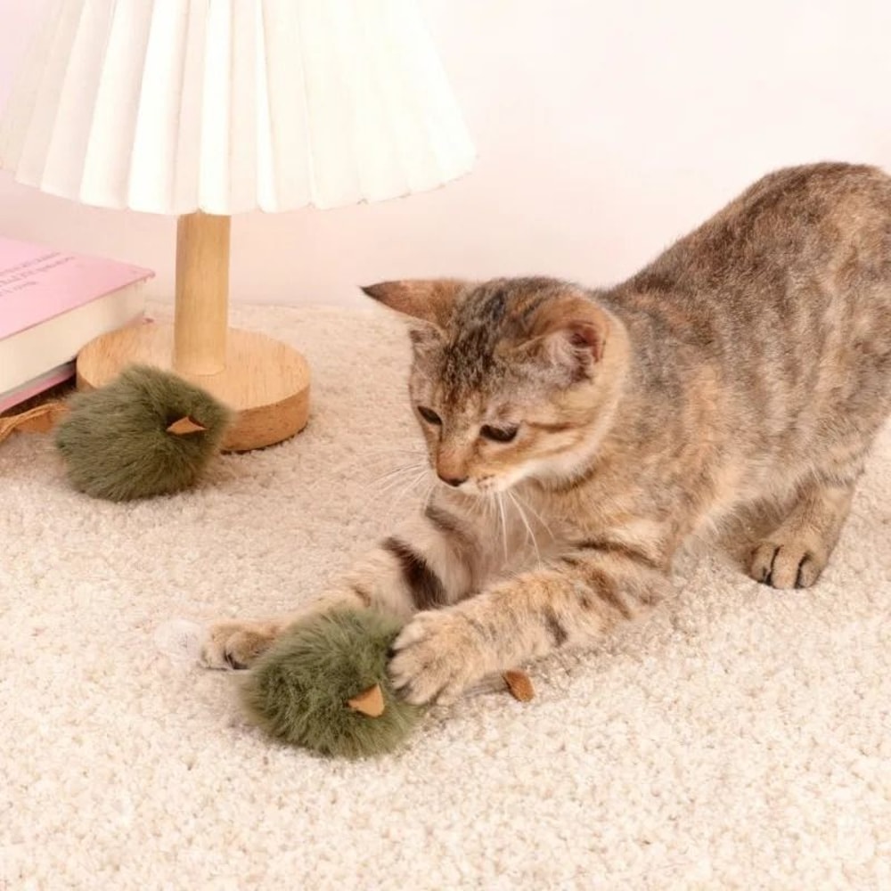 Squeaky Plush Mouse Cat Toy For Indoor Chasing Biting And Hunting Play 8
