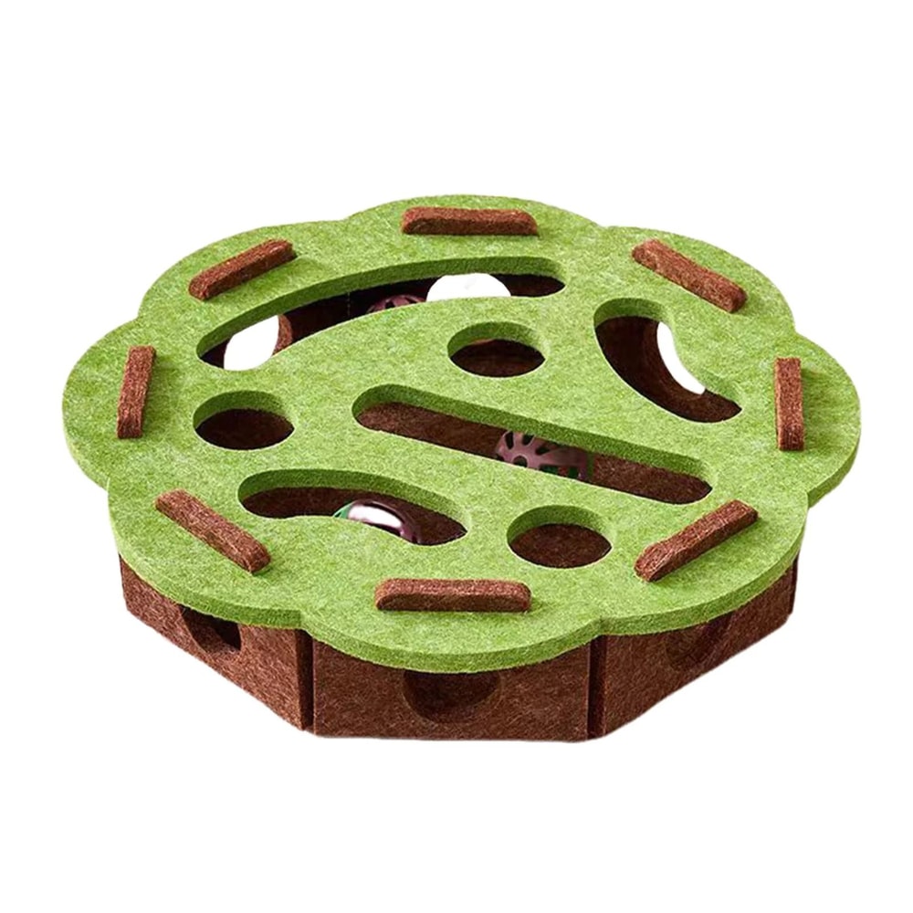 Felt Cat Puzzle Box Toy With Rolling Balls For Indoor Exercise And Training Play 0