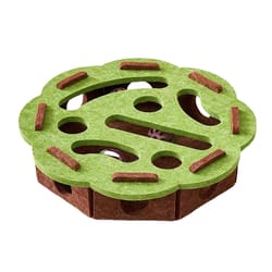felt cat puzzle box toy with rolling balls for indoor exercise and training play