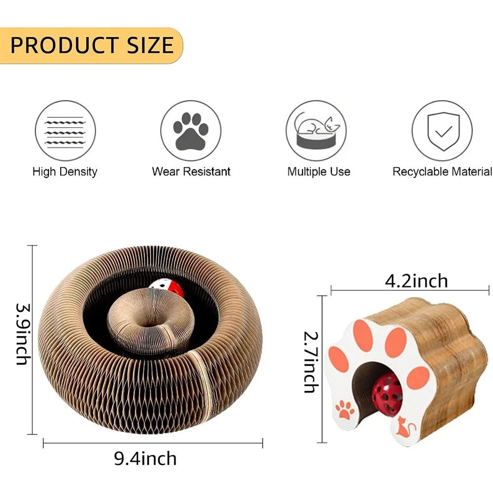Foldable Magic Organ Cat Scratching Board With Ball Track For Claw Grinding Play 6