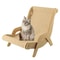 Wooden Sisal Cat Lounge Chair Scratcher For Resting Playing And Claw Care 3