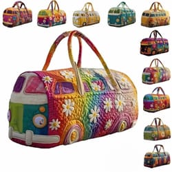 large quilted duffle bag with adjustable strap for short travel and daily carry