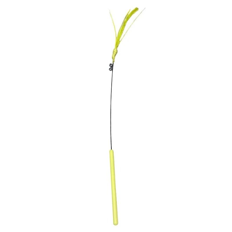 Long Pole Feather Cat Teaser Stick With Sound For Interactive Kitten Play 1